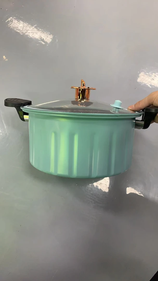 新款罗马珐琅锅家用大容量微压锅通用多功能汤锅焖煮双耳炖锅GZG