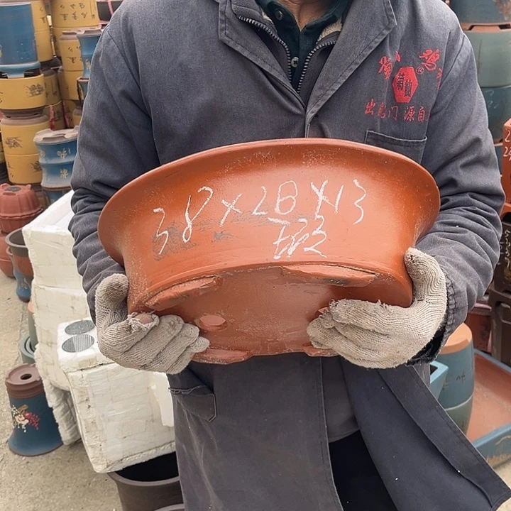 紫砂紫砂花盆和小