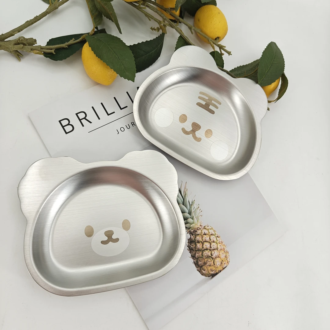 BH贝乐系列卡通小动物头像盘子18/10材质分餐盘水果点心盘蘸料盘