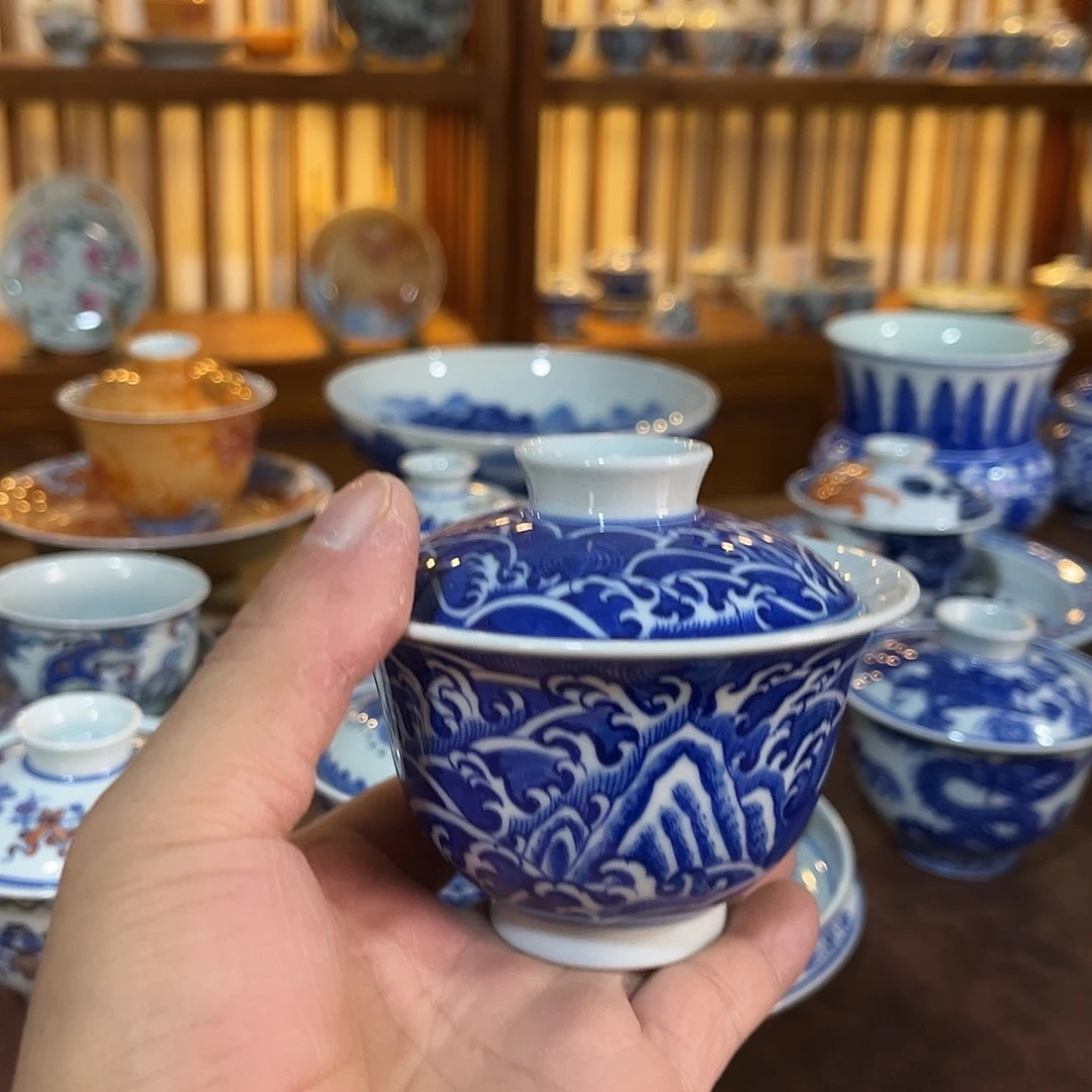 錡镇堂手工手绘盖碗