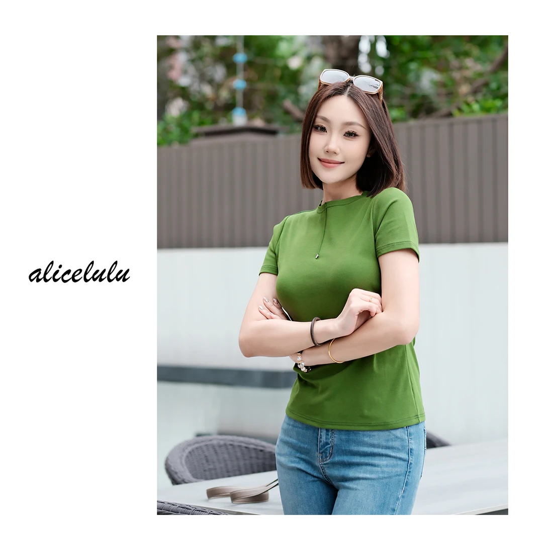 ALICE “绵云”短袖T恤 时髦装饰 绵柔亲肤 S2142042T