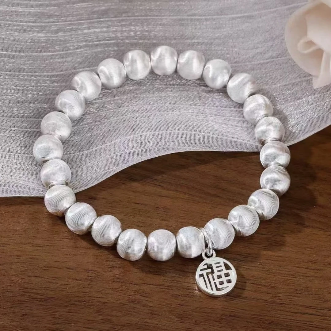 YZ052 古法抽丝葫芦手链 银色精品手链 无礼盒