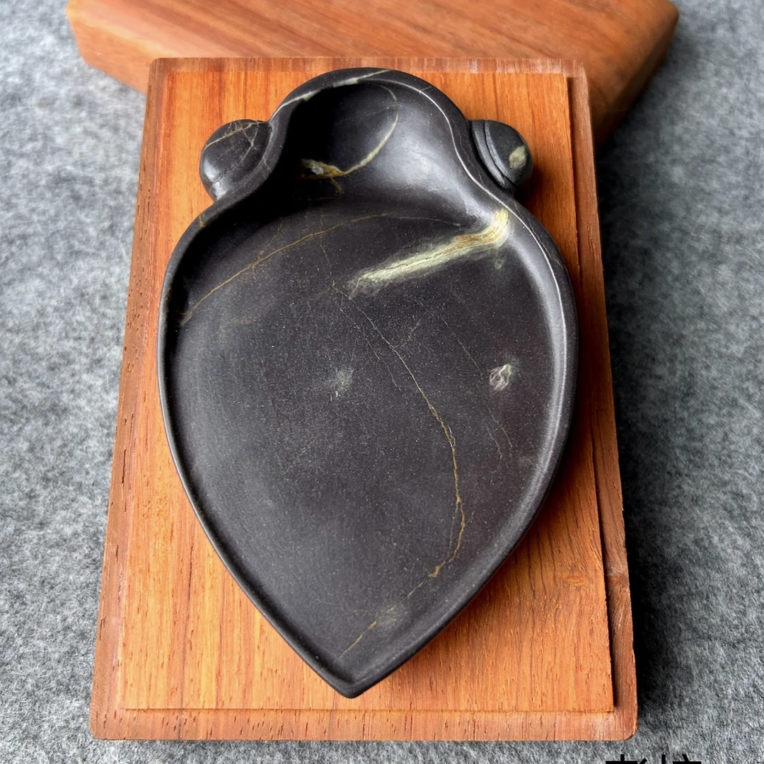 广东肇庆端砚老坑素雅禅意砚配木盒文房四宝适合小楷书写画把玩