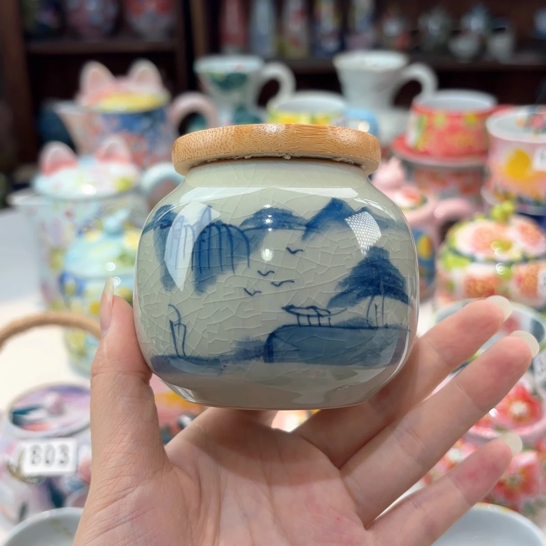 景德镇手绘高温釉下彩陶瓷茶具