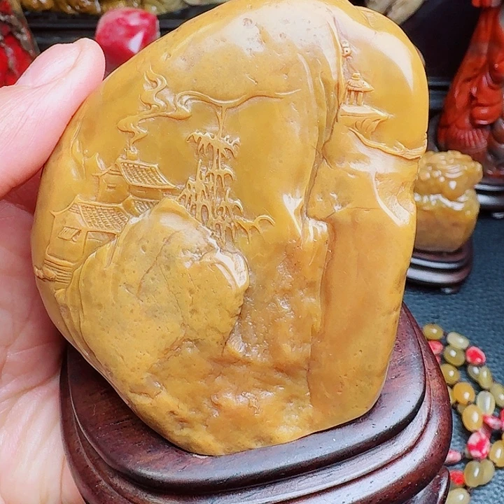 昌化石田黄精品精雕摆件