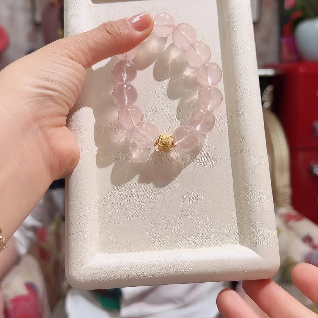 水晶手串18K金镶嵌手串