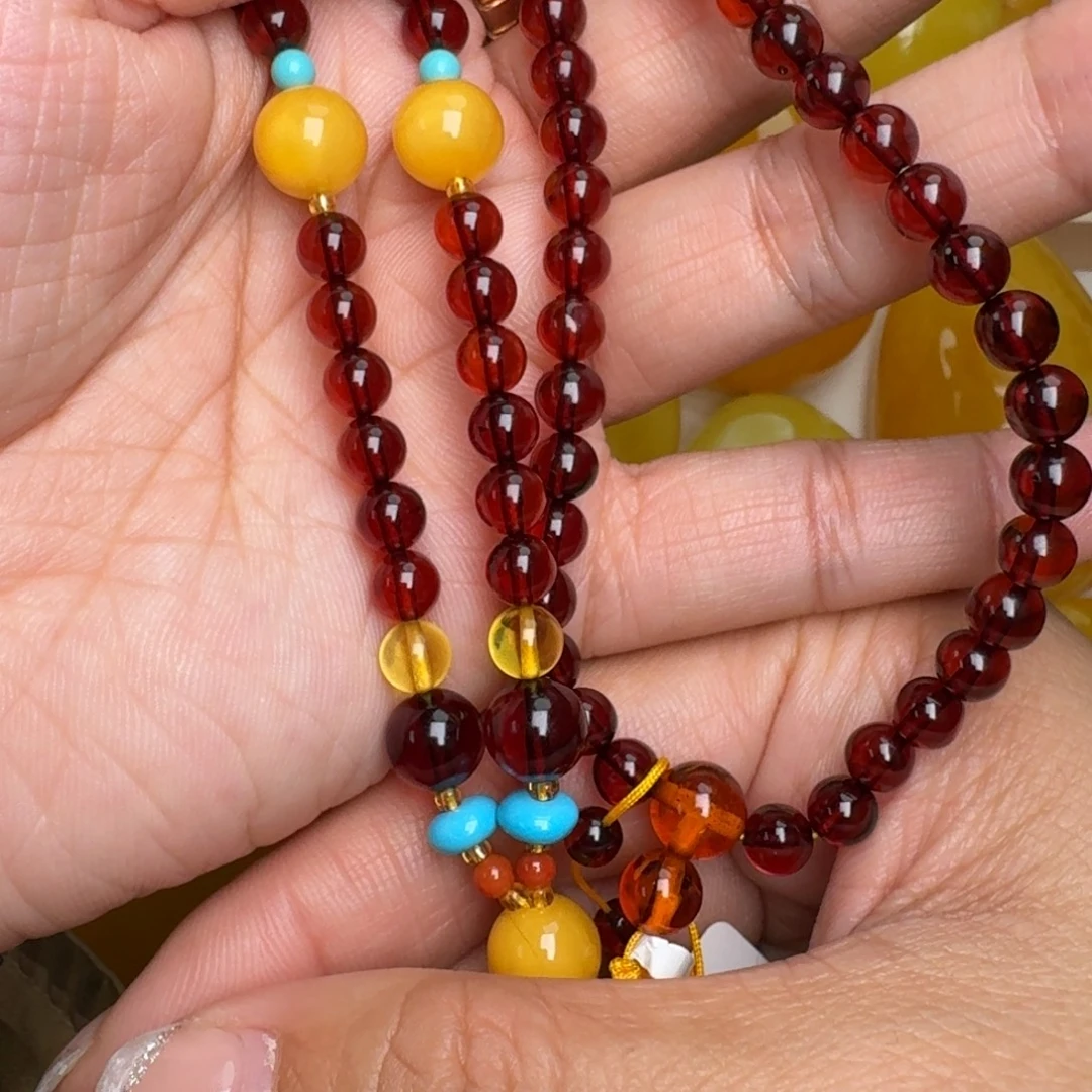 婷****血珀未镶嵌项链血珀