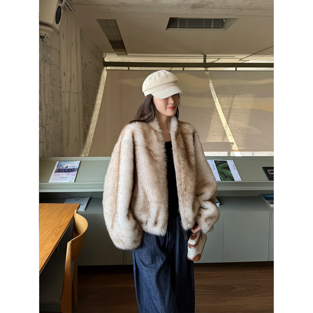 杨小妖小松茸 进口美利奴皮毛一体夹克皮草女外套2025冬季新品