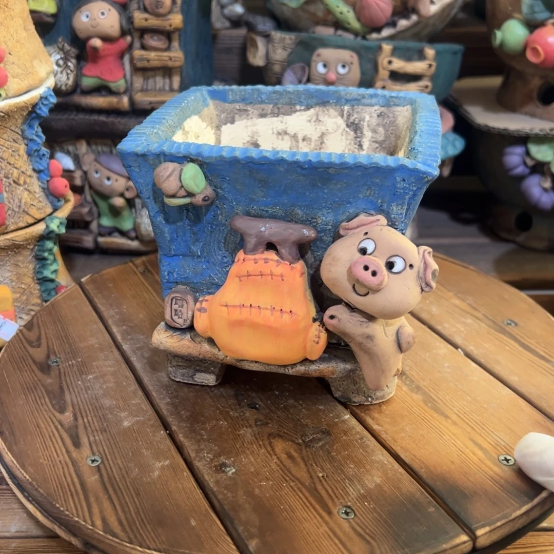 红陶嘻哈多肉花盆