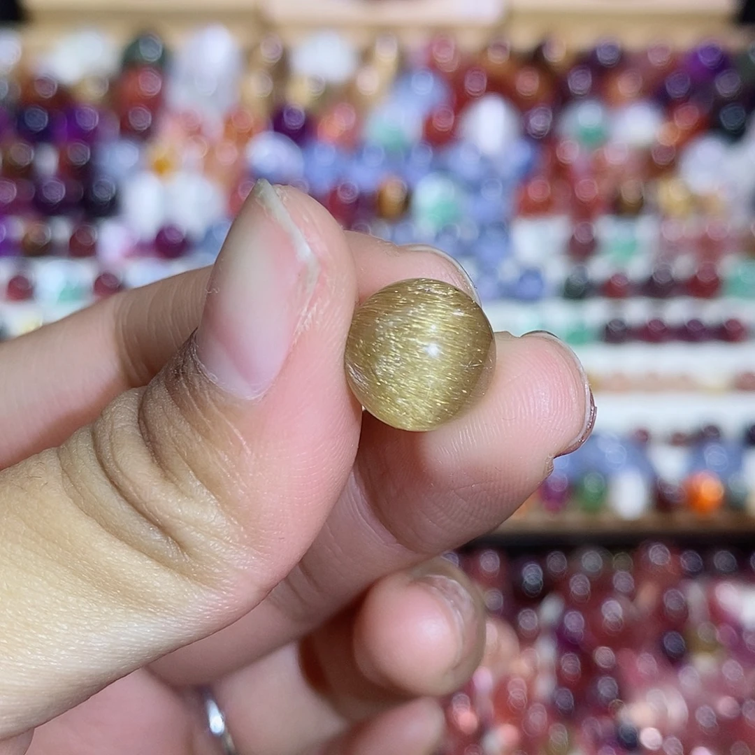 珠宝半成品未镶嵌水晶金发晶单珠