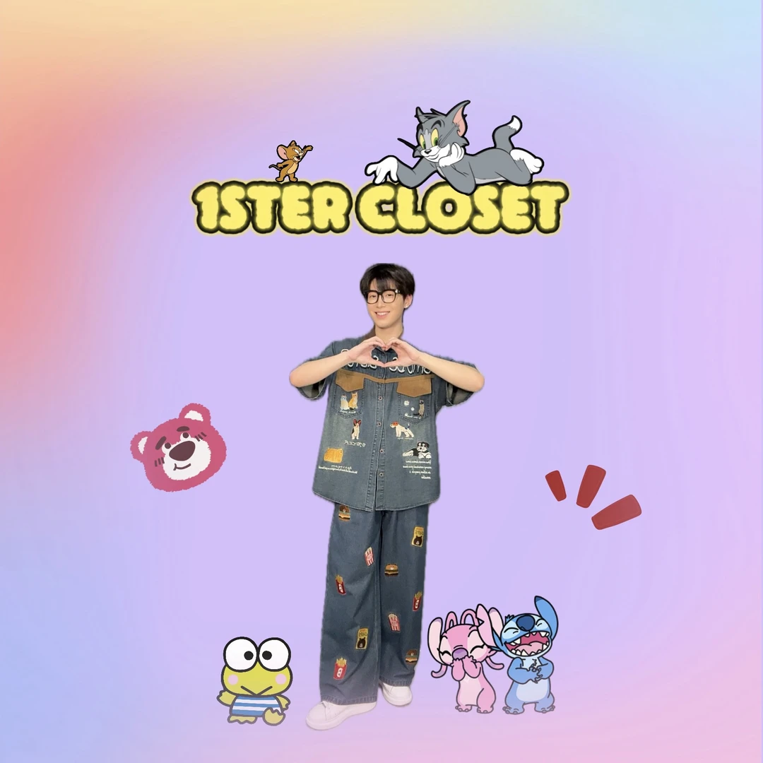 【涂鸦牛仔短裤】水洗涂鸦风喷绘男女同款宽松直筒牛仔短裤