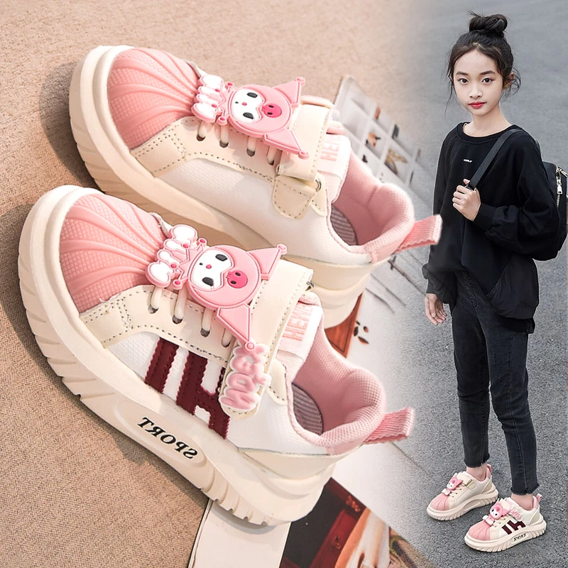 阿童木女童鞋运动鞋秋季2025新款儿童皮面库洛米板鞋贝壳头休闲鞋