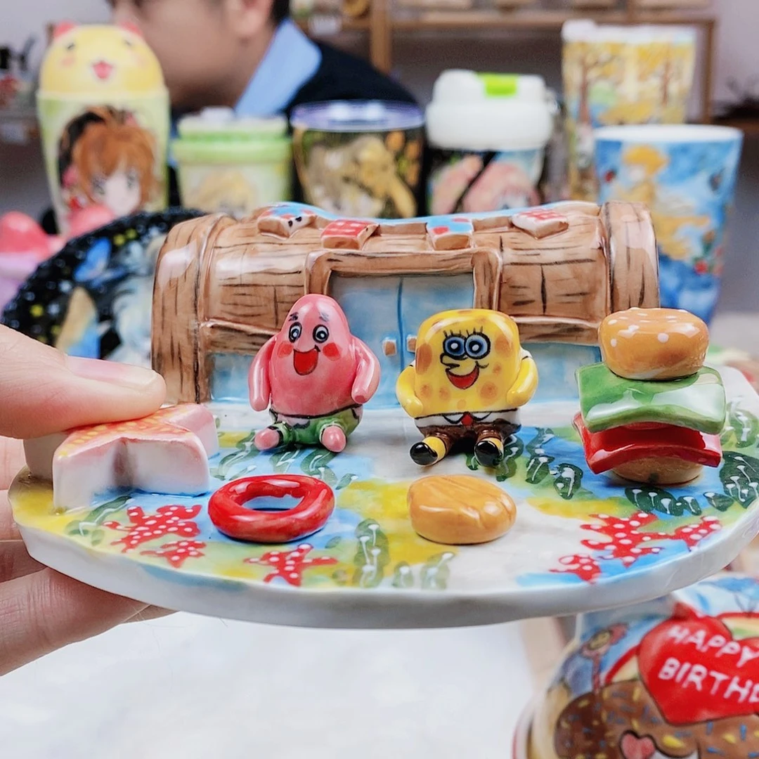 M***w瓷片董董文创手绘陶瓷