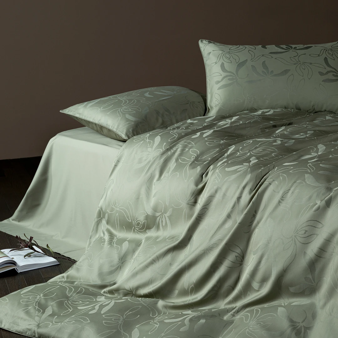 一丝浓OneCalmRomance 四君子系列 竹棉提花奢华现代四件套