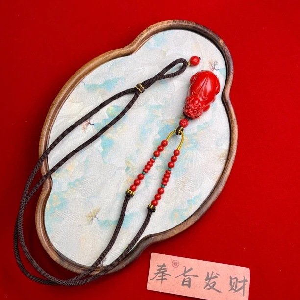 含辰砂工艺品高含量真朱砂水飞红砂貔貅吊坠576