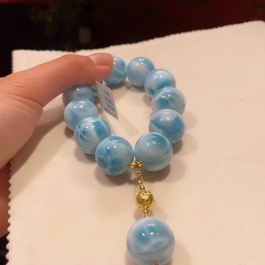 针钠钙石（海纹石）未镶嵌手串