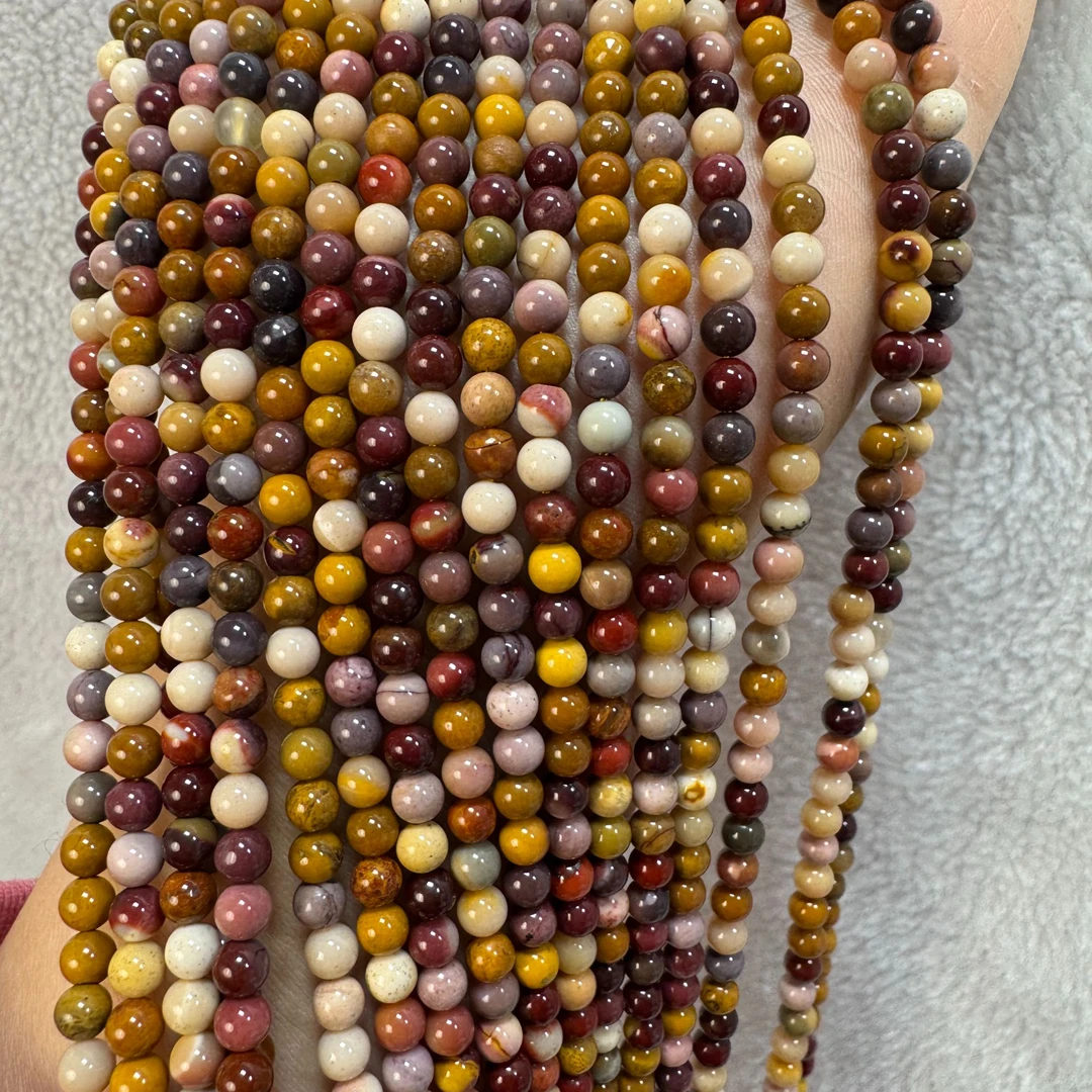 阿拉善蛋黄石 半成品DIY散珠圆珠多样性发货