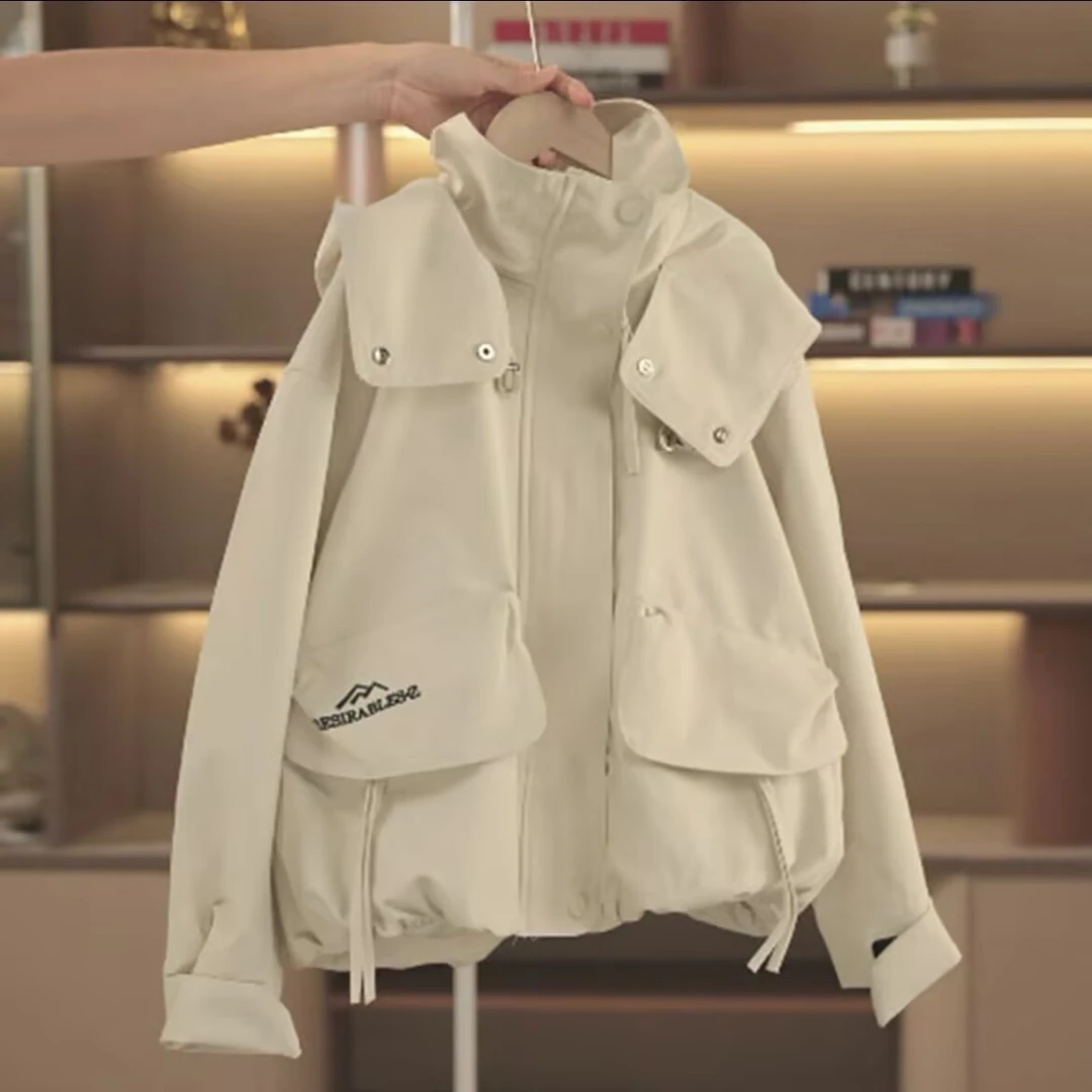 (现货）女童外套春秋款2025新款童装女中大童秋季连帽衣服儿童秋装