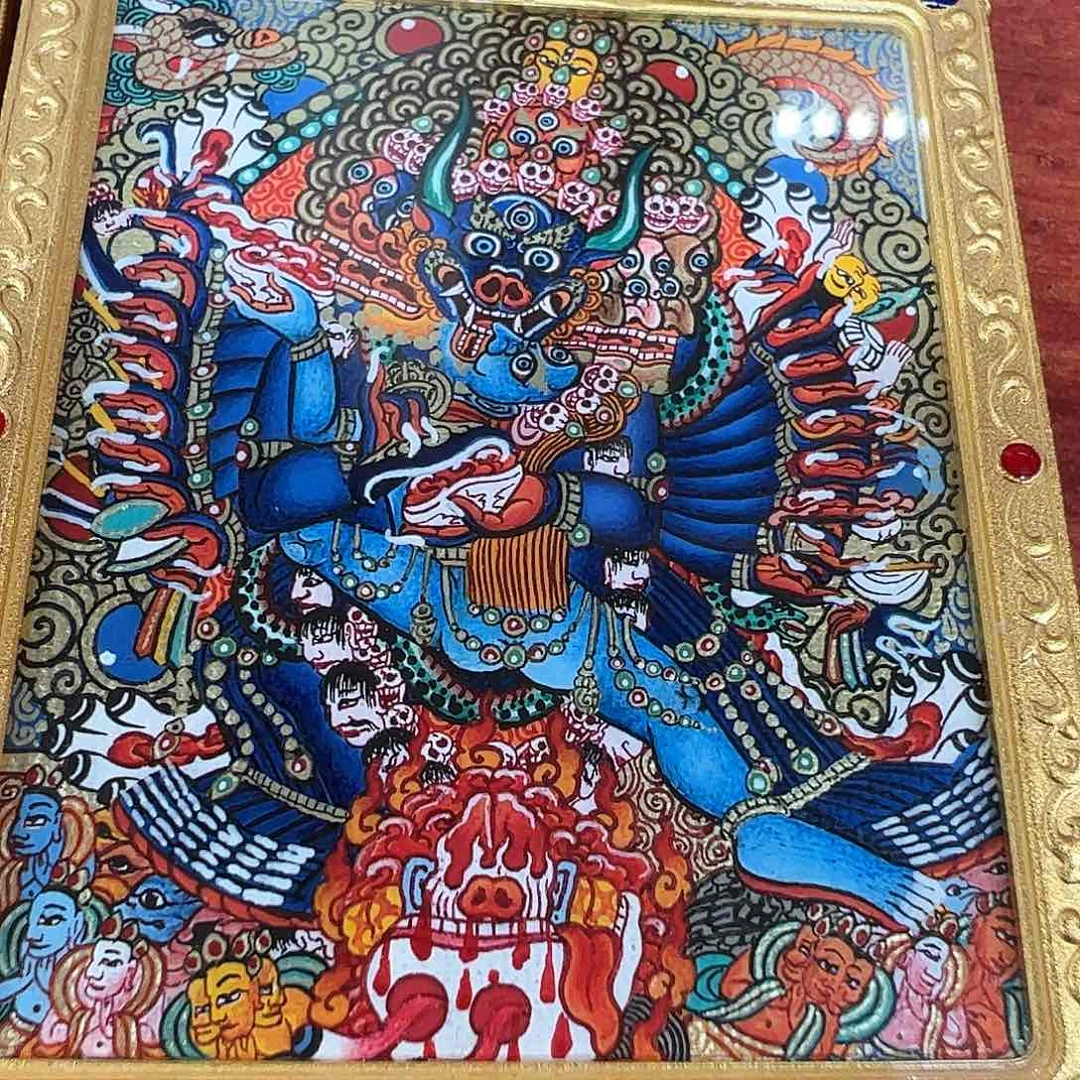 吊坠热贡手绘大威德金刚