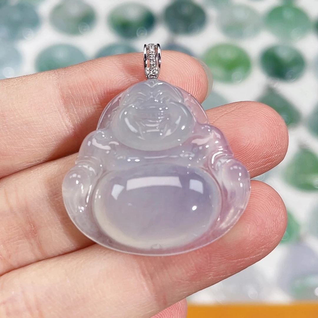 颈饰18K金镶嵌翡翠吊坠