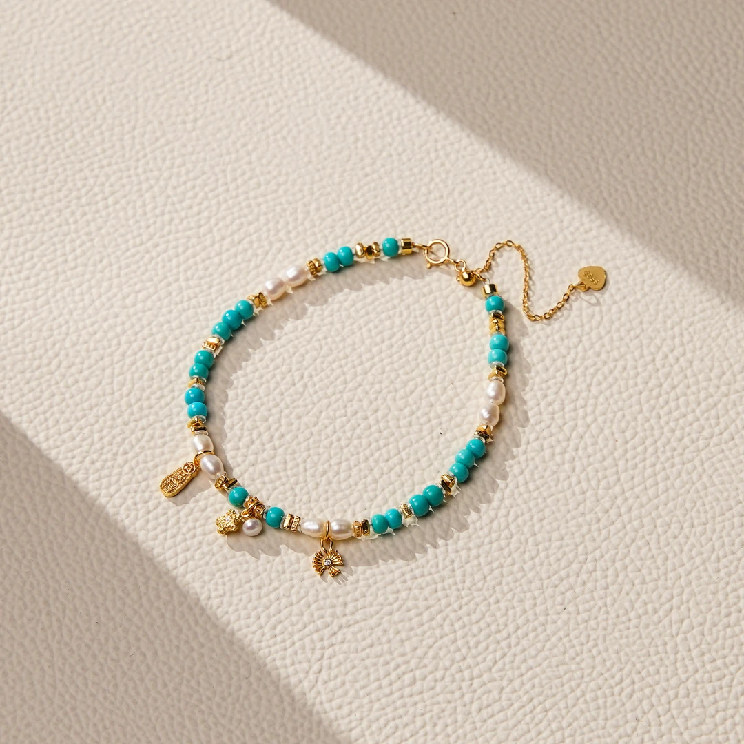 绿松石DIY925银绿松石手链ZB00204