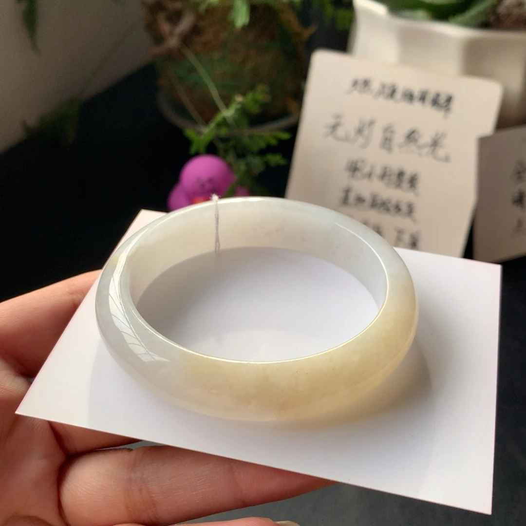 翡翠未镶嵌手镯（贵妃镯）14号54.9-49.2-12.9-7.6