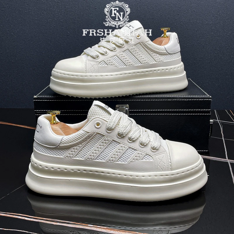 法莎尼亚潮流板鞋男2025秋季简约轻便厚底增高潮流百搭运动休闲鞋