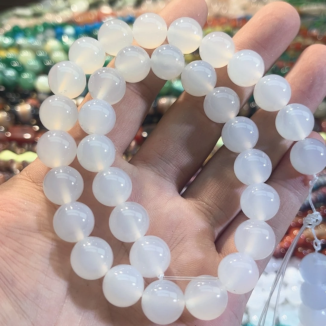 玛瑙/玉髓合金珠宝半成品荔枝冻玛瑙一条12mm