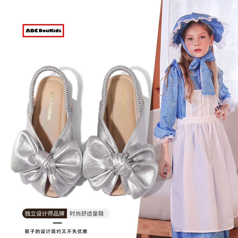 ABC Doukids【现货】女童凉鞋2025春夏新款儿童蝴蝶结凉拖公主鞋