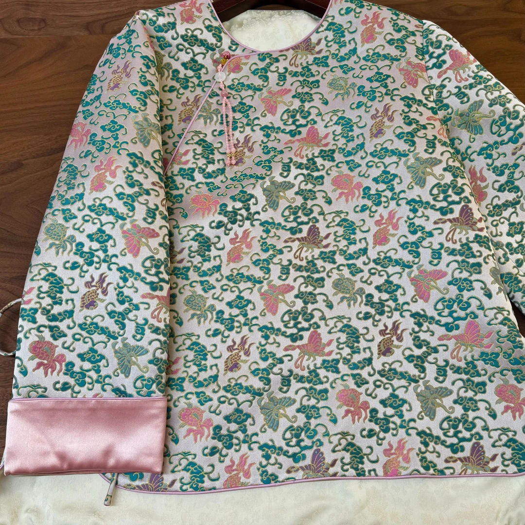 高定祥云瑞彩斜襟宋锦外套