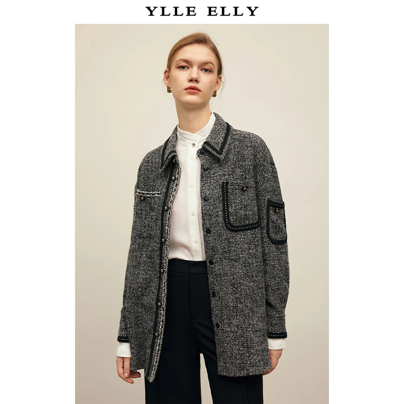 小香风编织时尚外套女秋季气质长袖上衣Y421302460