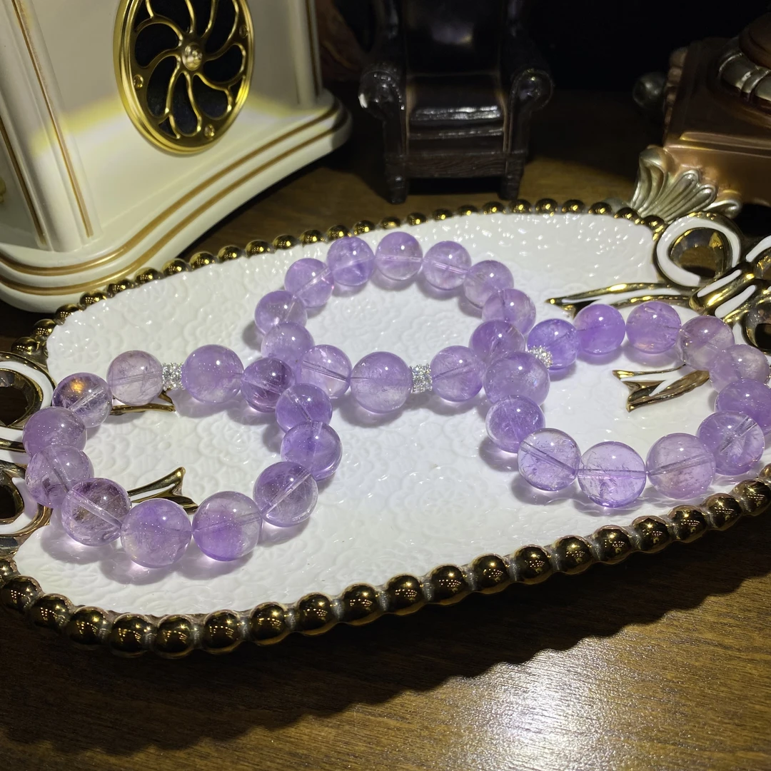 C785-天然普罗旺斯梦幻薰衣草高冰透紫水晶手链-多样性发其一