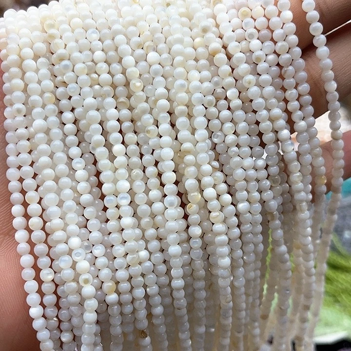 未镶嵌玛瑙/玉髓珠宝半成品2条3mm左右白蝶贝