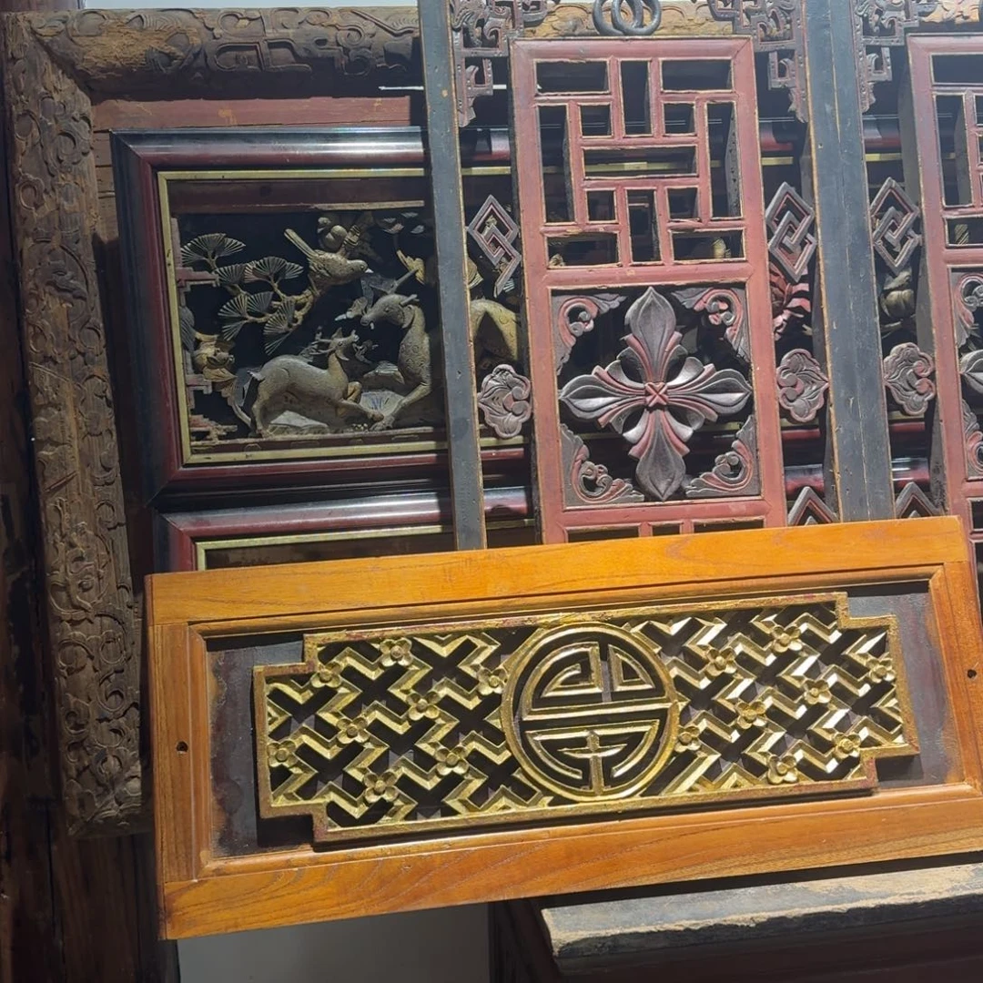 顽***璞香樟木老木雕花板