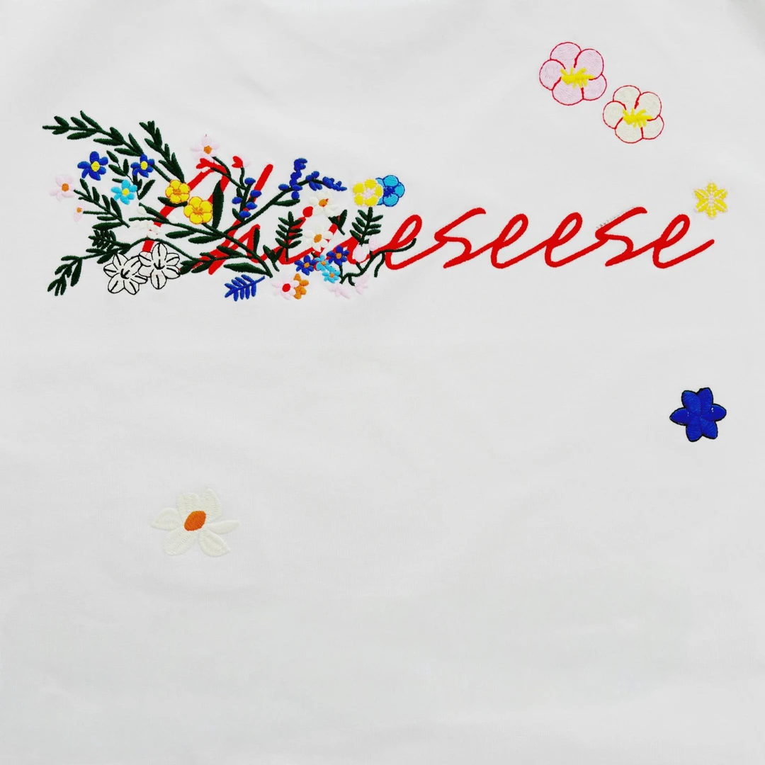 【8016】纯棉立体烧花刺绣T恤