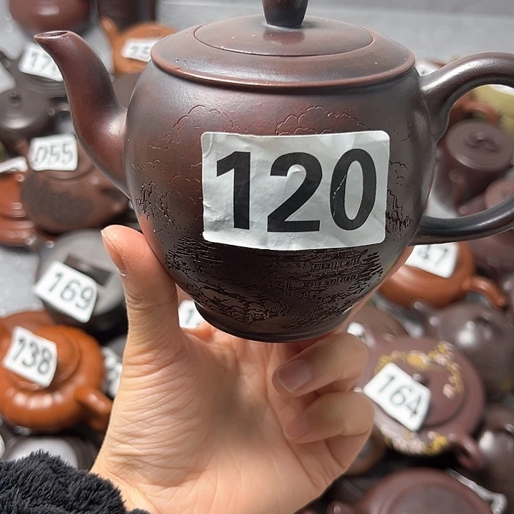 紫砂茶壶紫砂微瑕半手