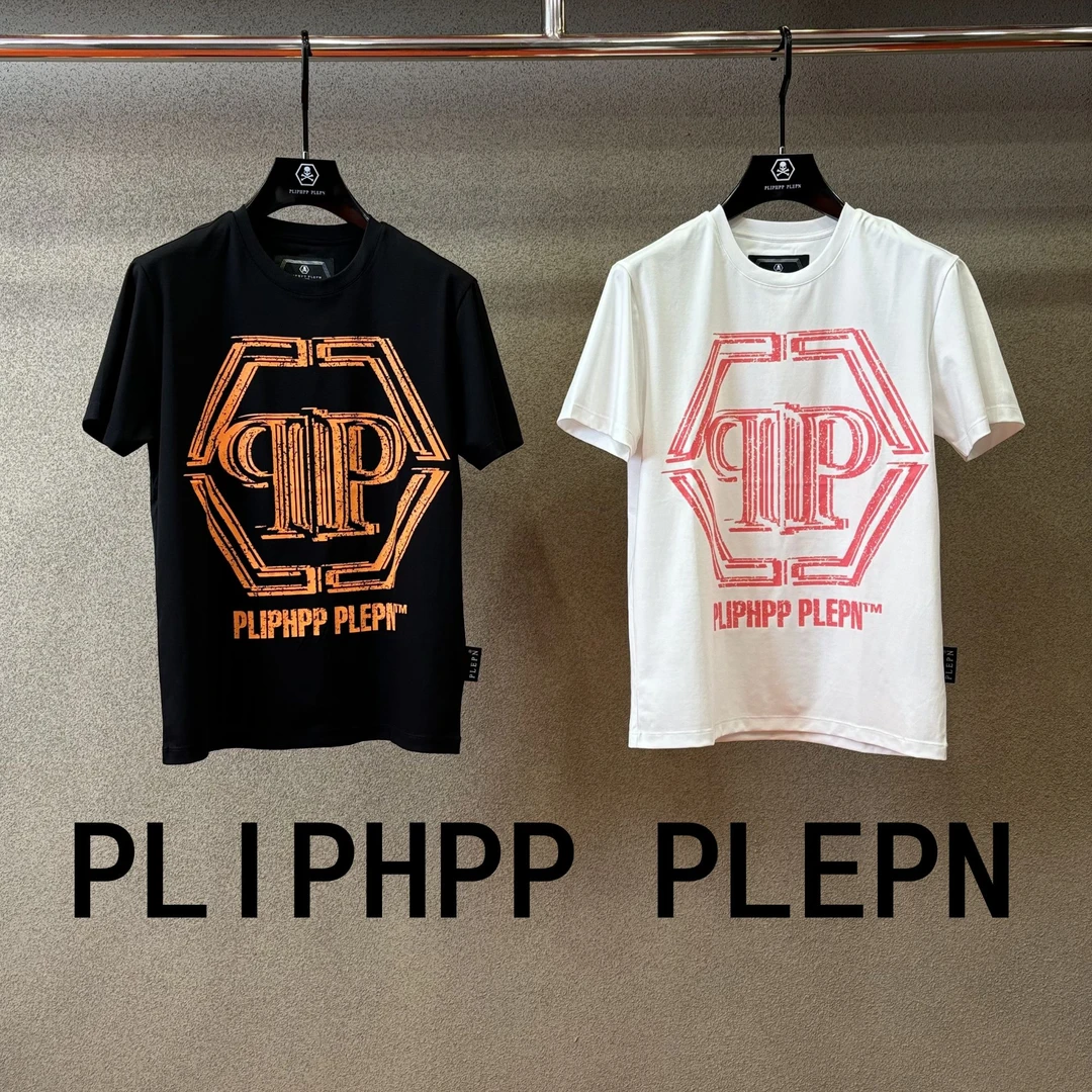 PLIPHPP PLEPN正品PP康力直喷PP标款时尚圆领男士修身短袖T恤1677