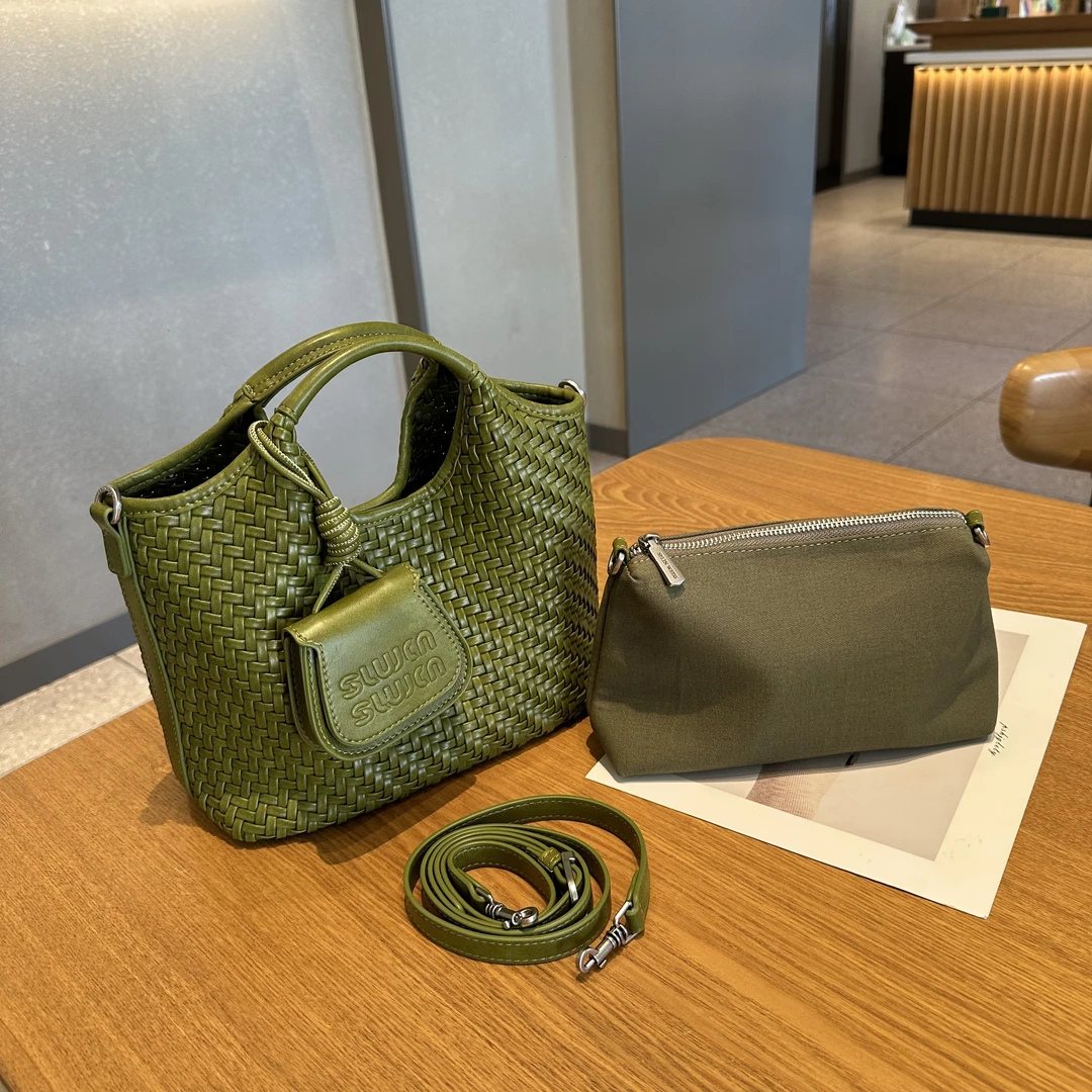 【藏光篮子】selinweiss#7005#新款单肩斜挎手提包韩版编织包菜篮X