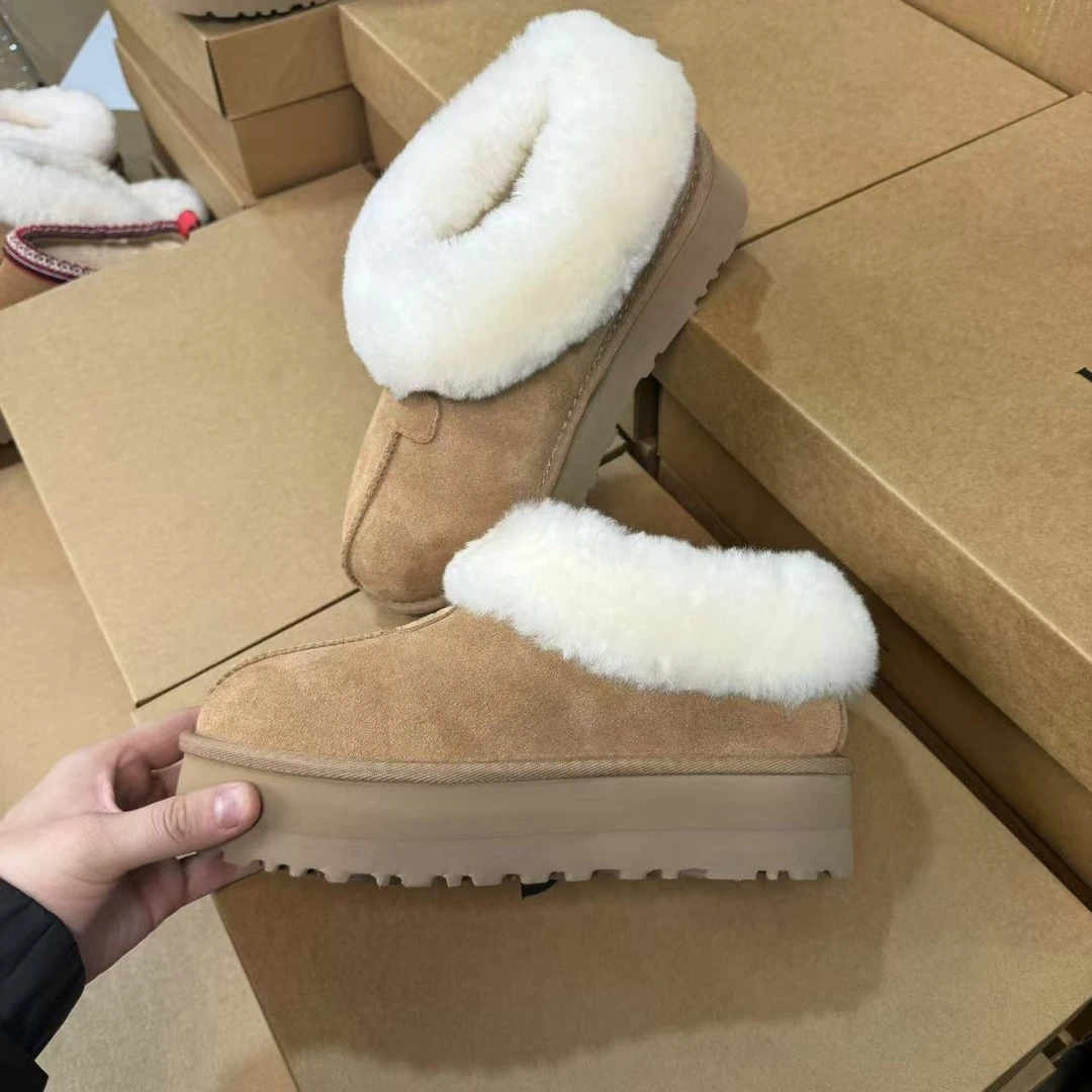 桑坡上新款厚底塔次特雪地靴真皮时尚百搭保暖冬季休闲热