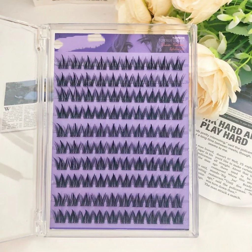 c翘10排浓密假睫毛120簇 免胶 （单独睫毛kirpik lam)