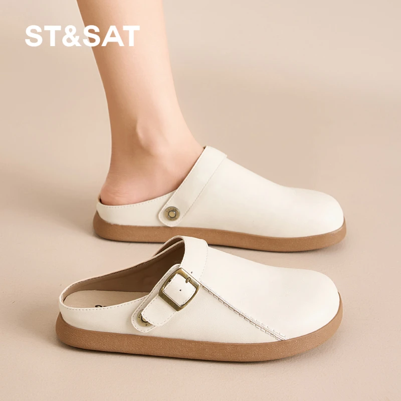 星期六全包勃肯鞋一脚蹬凉鞋2025秋季新款一鞋两穿防滑休闲拖鞋