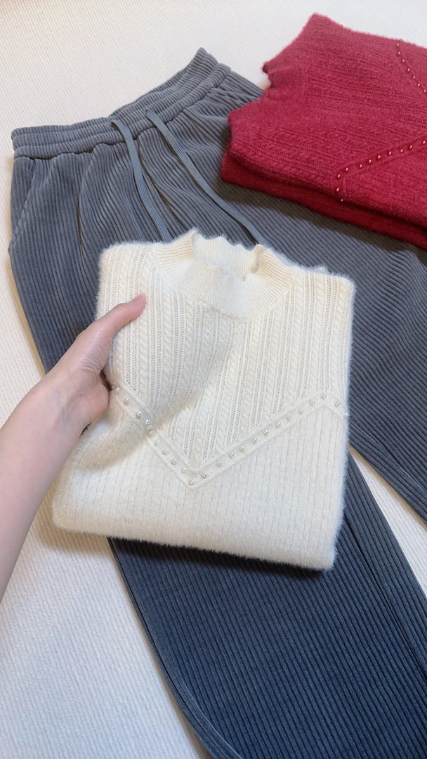 （不气球）撤柜品质时尚洋气宽松百搭加厚款毛衣针织打底衫女装