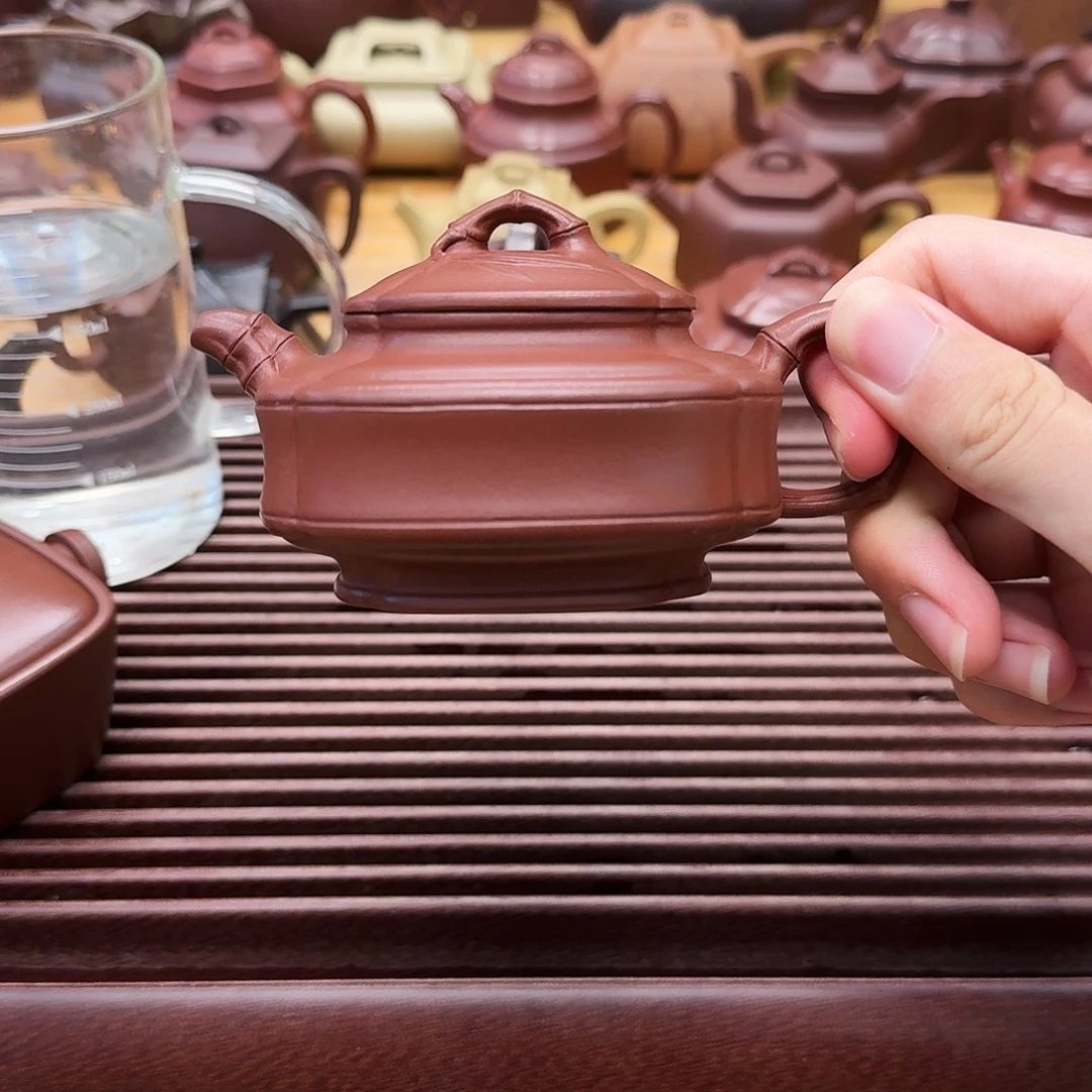 茶壶紫砂紫砂壶四方竹鼓200cc下播福利