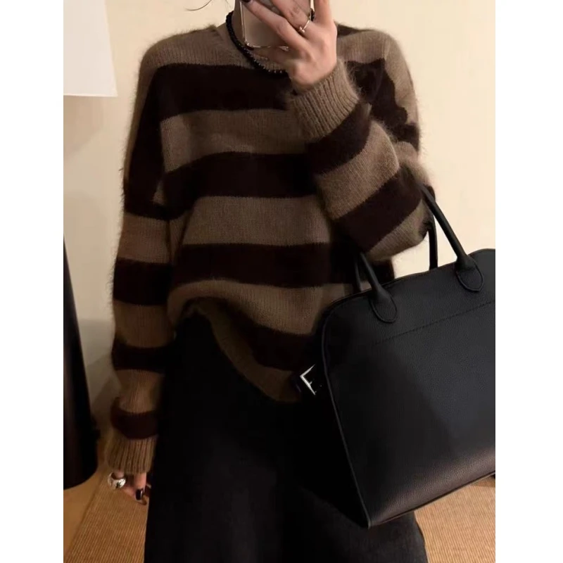 美拉德加厚韩系基础宽松韩版慵懒风百搭秋冬新品毛衣女