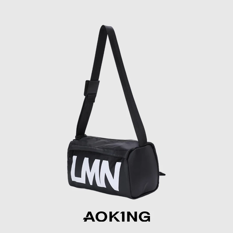 Aoking 奥王拉链时尚街头潮流黑色包挎包夏季个性单肩百搭运动