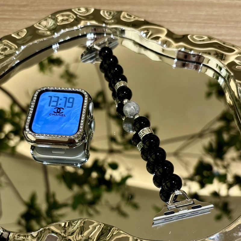 iwatch手表表带s9苹果手表表带applewatch表带s8新款s10黑曜石