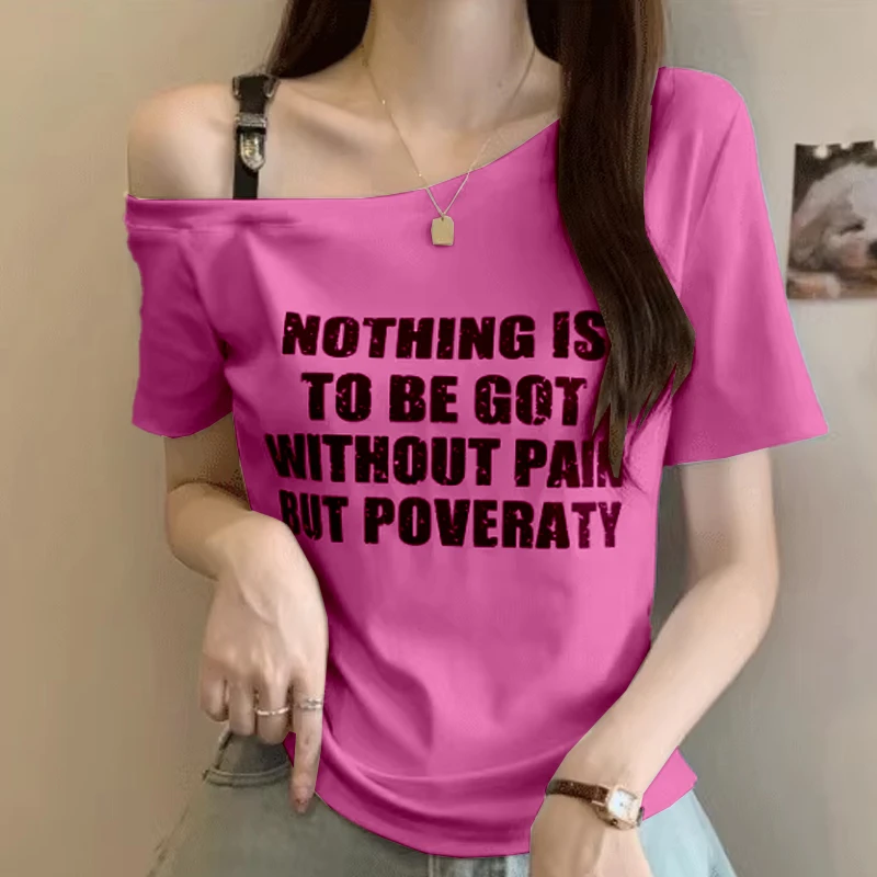 大码洋气时尚宽松ins百搭短袖T恤夏季小众炸街高级感多巴胺服装女