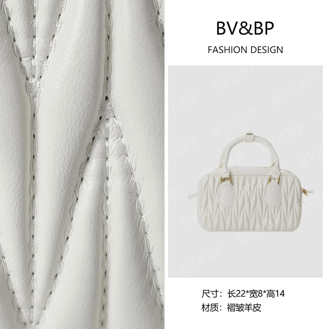 BV&BP· 原创设计 真皮高定手提单肩包 BV023-白色