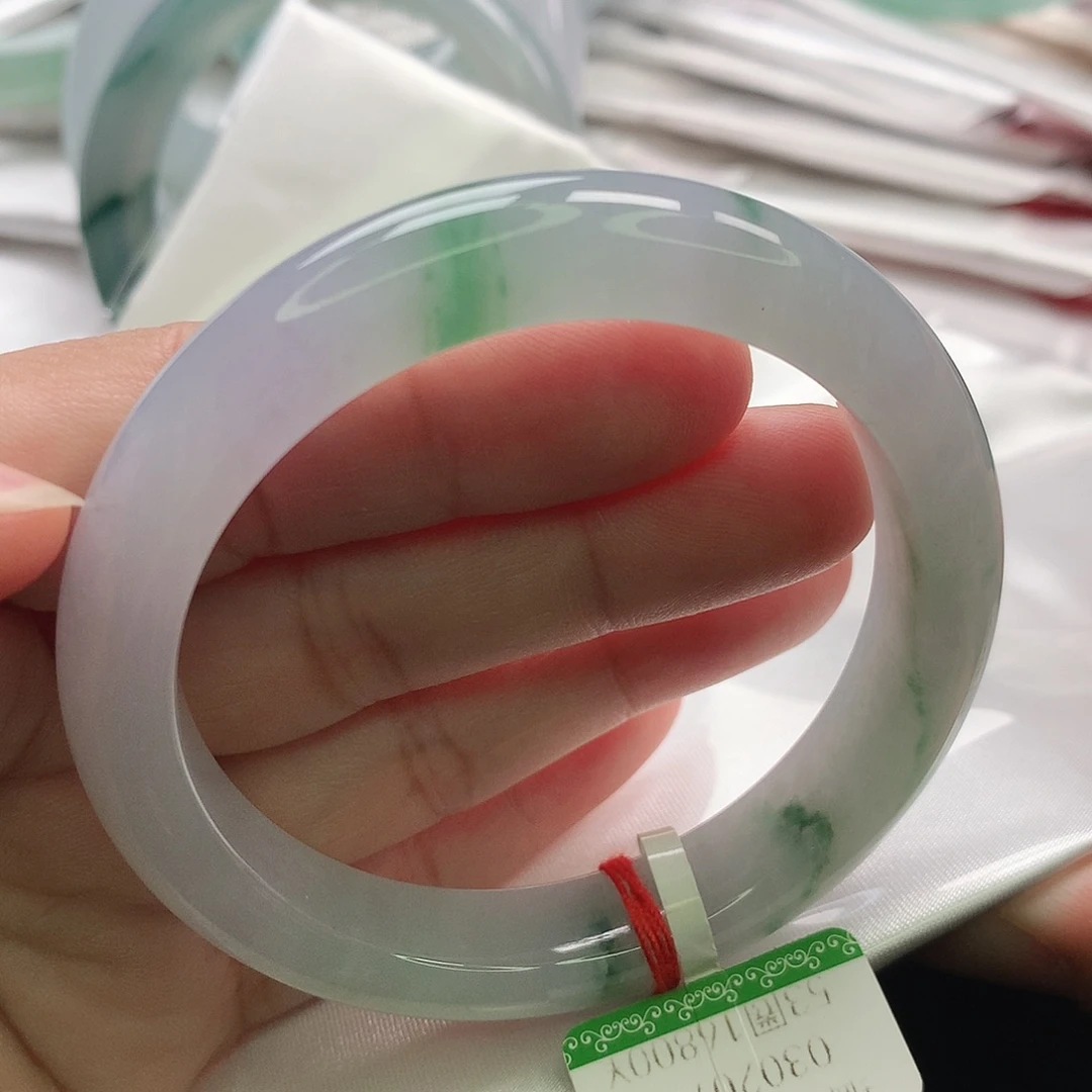 翡翠未镶嵌手镯缅甸52.53