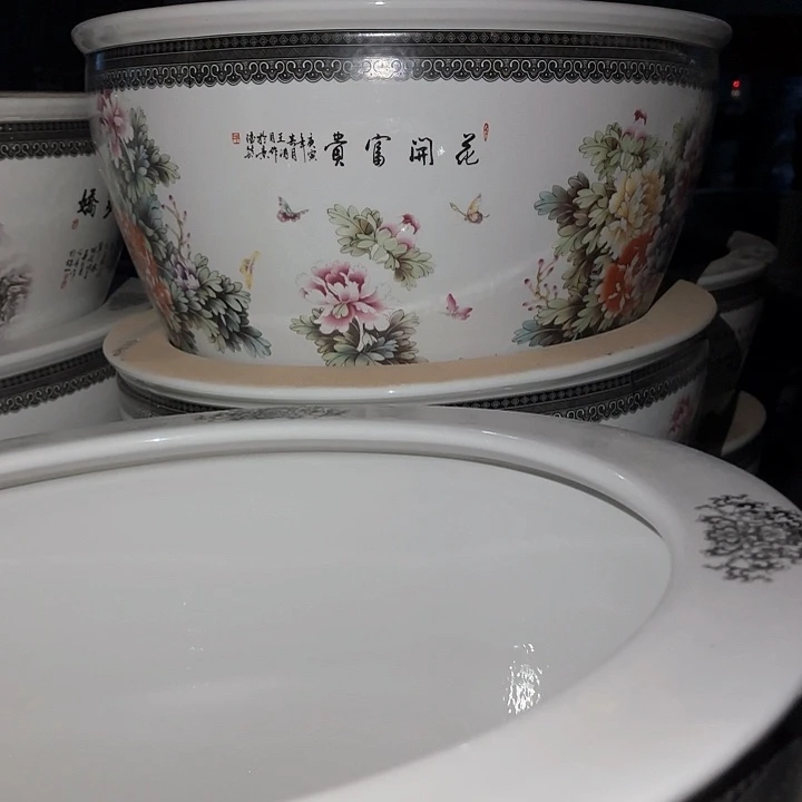 不***景瓷片花开富贵53*32➕圆盘底座